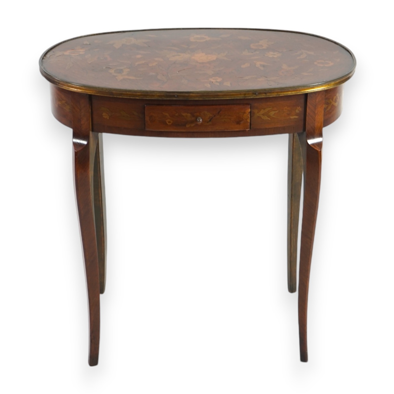 A Dutch style marquetry inlaid rosewood occasional table